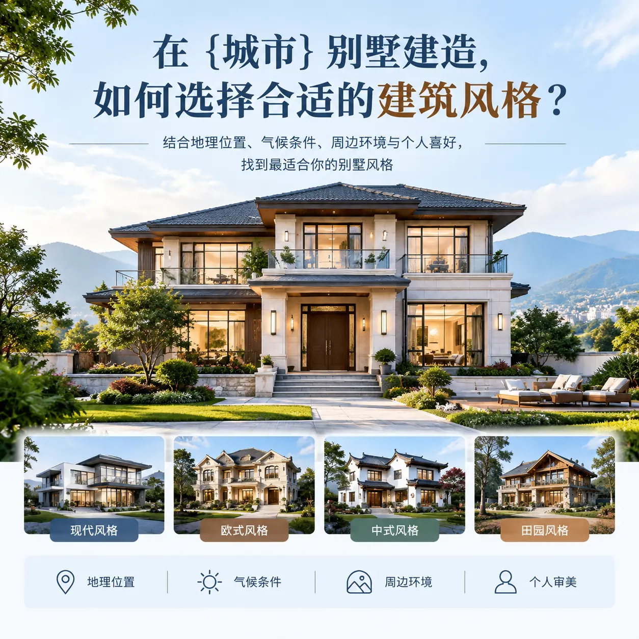 在 锦屏 别墅建造，如何选择合适的建筑风格？